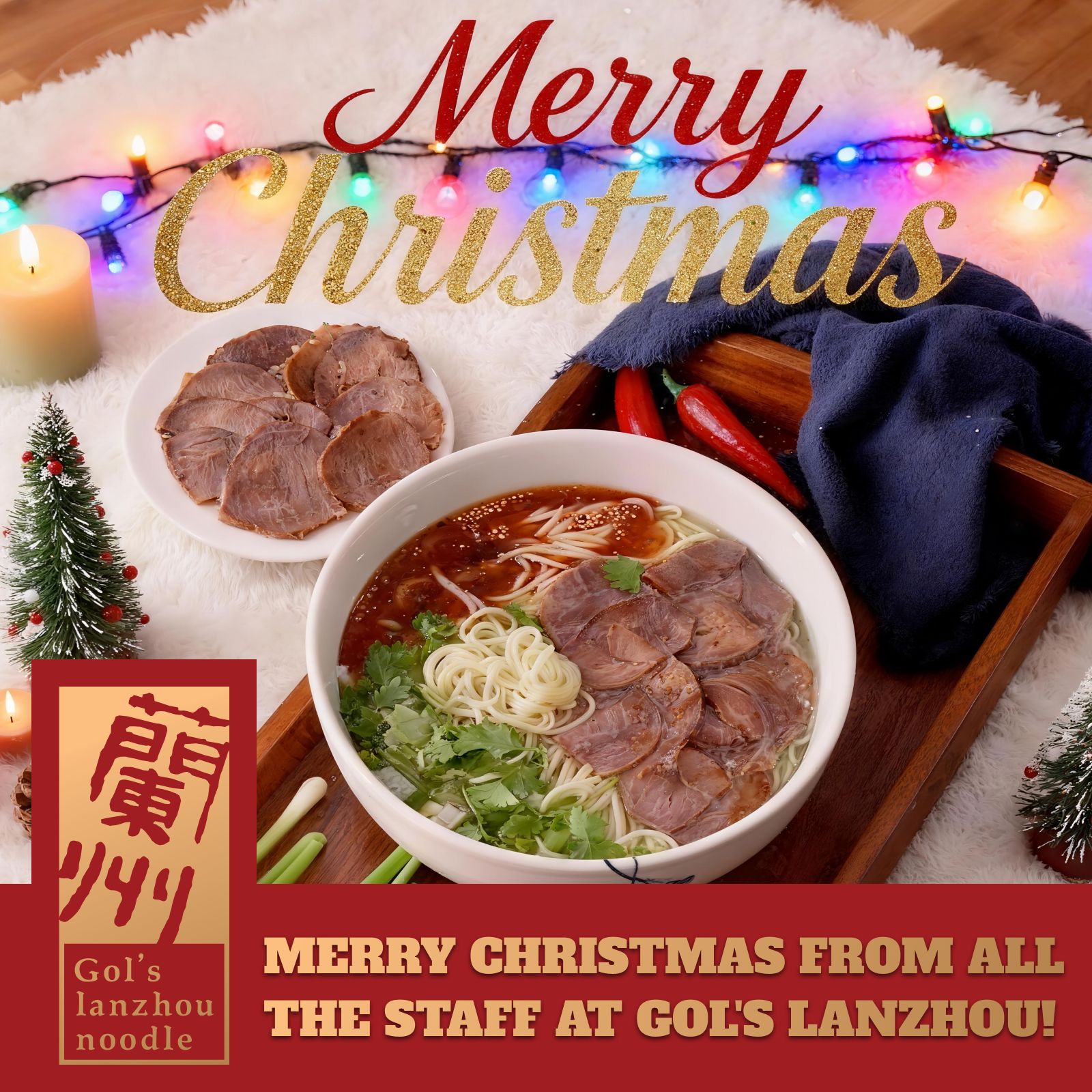 Merry Christmas from all the staff at Gol's Lanzhou!